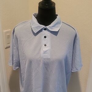 Classic Light Blue Textured Polo Shirt